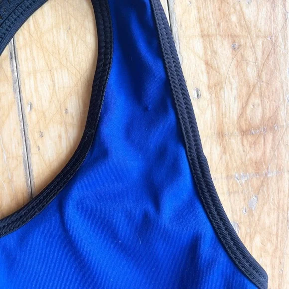Infinitely Strong Racerback Blue Sports Bra Light Removable Padding Size Small - Picture 2 of 8
